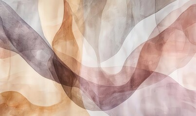 Aufkleber - Abstract Colorful Waves Background with Earthy and Neutral Tones