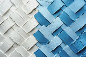 Wall Mural - White and vibrant blue gradient color background, geometric.