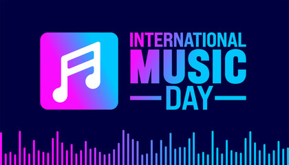 Wall Mural - International Music Day background or banner design template is observed every year in October. Holiday concept. Template for card, poster, placard, template. eps 10