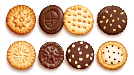 Sticker - Assortment of delicious chocolate and vanilla cookies.