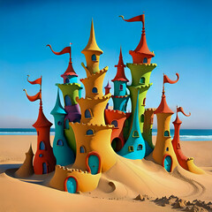 Whimsical sandcastle