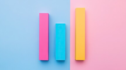 Poster - Flat lay of a bar graph with minimalistic design and plenty of blank space above and to the right for text or promotional content.
