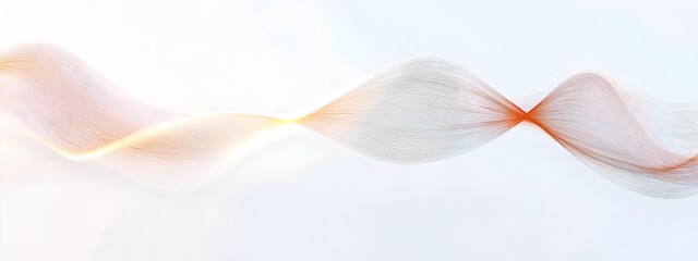 Poster - Elegant Light Wave   Isolated Luminous Curve on White Background