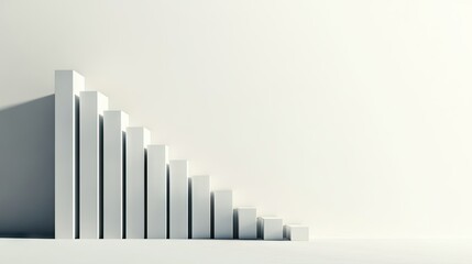 Poster - Side view of a bar graph with a clean, minimalist design and ample blank space on the left side for copy or promotional material. -