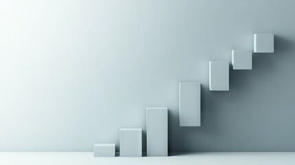Poster - Side view of a bar graph with a clean, minimalist design and ample blank space on the left side for copy or promotional material. -