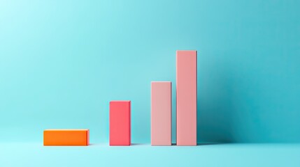 Poster - Side view of a bar graph with a clean, minimalist design and ample blank space on the left side for copy or promotional material. -