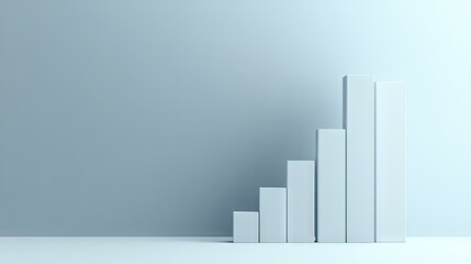 Poster - Side view of a bar graph with a clean, minimalist design and ample blank space on the left side for copy or promotional material. -