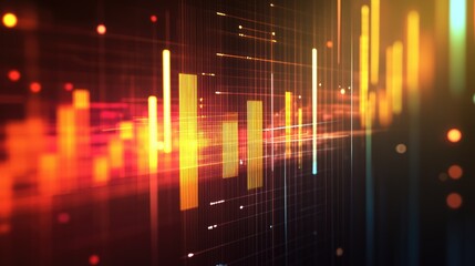 Poster - Side view of a bar graph with highlighted bars, leaving a large area to the left for adding text or branding.