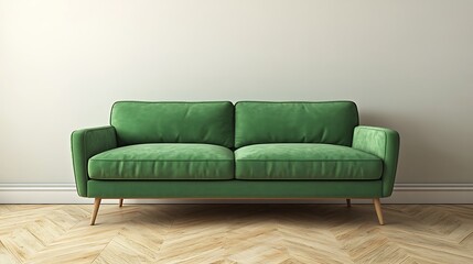 Canvas Print - Green Sofa in Minimalist Living Room