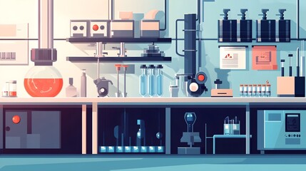 Poster - Futuristic Graphene Production in Sleek Laboratory Setting with Cutting Edge Equipment