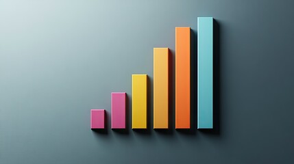 Poster - Top view of a bar graph with multiple bars and a wide empty space at the top for adding titles or additional information.