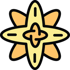 Poster - this vector illustration features a stylized atom, symbolizing scientific concepts