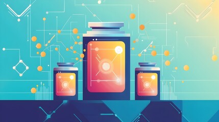 Poster - graphene s role in advanced battery technology a futuristic flat design