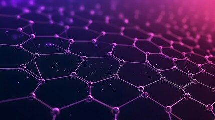 Poster - Hexagonal Carbon Atom Bonds Forming Graphene Flat Design