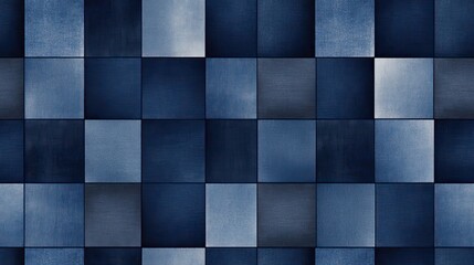 Poster - A dark background features an arrangement of geometric blocks in varying sizes, showcasing modern minimalism with textures reminiscent of metal and concrete, ideal for wall decoration SEAMLESS PATTERN
