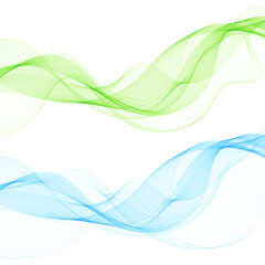 Wall Mural - set of vector waves. abstract image. blue and green tones. eps 10