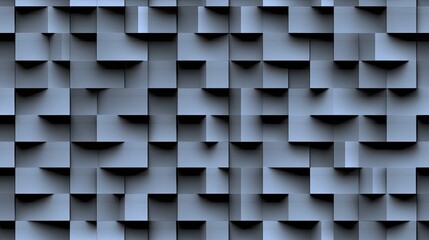 Poster - A dark background features an arrangement of geometric blocks in varying sizes, showcasing modern minimalism with textures reminiscent of metal and concrete, ideal for wall decoration SEAMLESS PATTERN