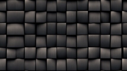 Poster - A dark background features an arrangement of geometric blocks in varying sizes, showcasing modern minimalism with textures reminiscent of metal and concrete. SEAMLESS PATTERN