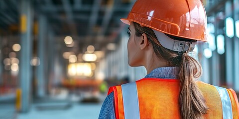 Canvas Print - Close up female construction engineering  