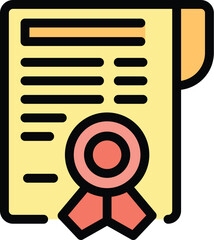 Poster - Stylized official document featuring a red ribbon and seal, often symbolizing achievement, legalization, or agreement