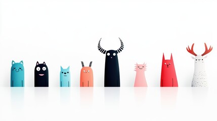Poster - Variety of whimsical character illustrations representing different personalities and emotions.