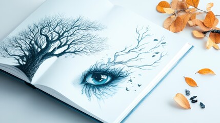 Poster - Physical portfolio showcasing a collection of high quality prints and sketches of various illustrations.