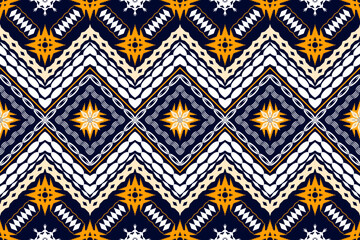 Ethnic Figure aztec embroidery style.Geometric ikat oriental traditional art pattern.Design for ethnic background,wallpaper,fashion,clothing,wrapping,fabric,element,sarong,graphic,vector illustration.