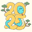 © moore moore - 2025년 새해 연하장 뱀 일러스트