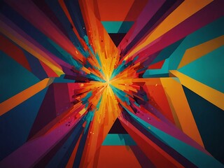 Poster - Vibrant geometric art with striking colors.