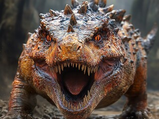 Canvas Print - Fearsome Dinosaur: A Close-Up Portrait of a Prehistoric Predator