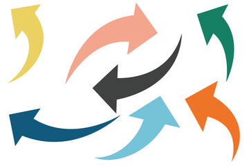 Wall Mural - Curved arrow icon vector. Arrow pointer icon sign symbol in trendy flat style.