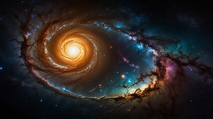 Wall Mural - photograph of milky way galaxy from a distant ai gen