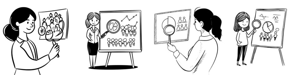 Illustration of a modern sociology diagram drawn by hand