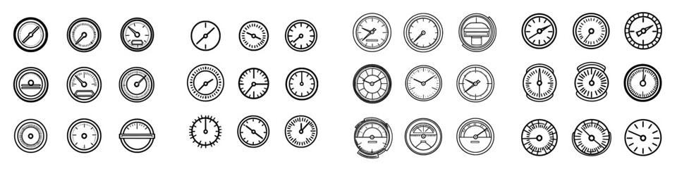 Illustrations related to speedometers drawn by hand