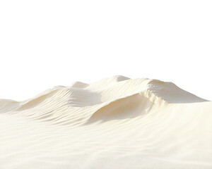 A simple desert hill made of sand, isolated on a transparent background.