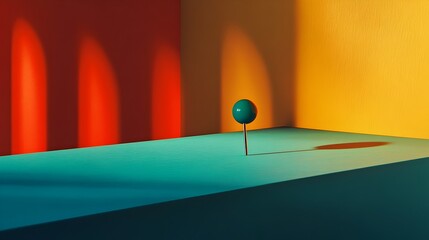 Poster - surreal minimalist graphic arrangement with dramatic lighting on clutter free surface