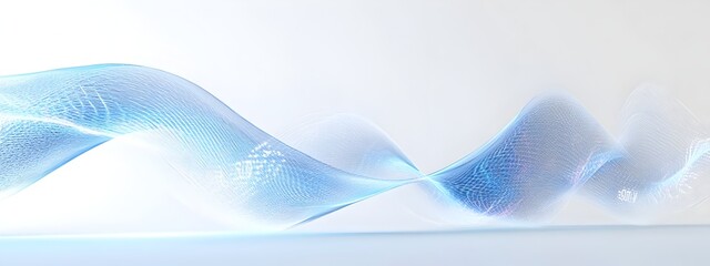 Poster - vibrant 3d rendered light wave with labeled frequency on clean white background