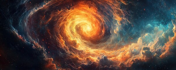 Poster - Mesmerizing Swirling Galactic Scene in 4K Resolution