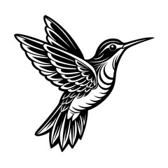 Poster - Hummingbird silhouette vector illustration