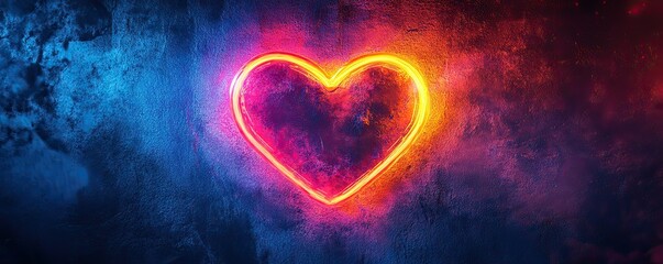 A neon heart on a dark background, symbolizing love and connection.