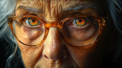 Canvas Print -   Person in glasses, staring intensely