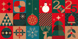 © OurVibesStudio - vector geometric christmas 2025 concept, flat pattern element design, pattern fashionable simple modern minimal design, background