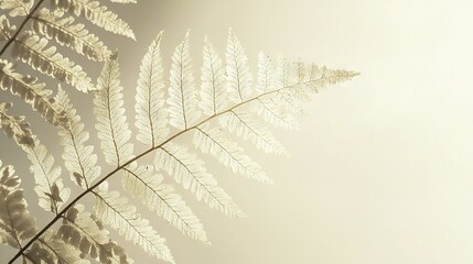 Wall Mural -   A close-up of a plant with many white leaves on its stem against a white sky