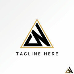 Poster - Logo design graphic concept creative abstract premium vector stock initial CN or DN line sport font on triangle. Related to monogram typography brand