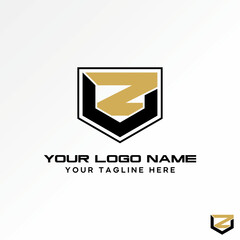 Poster - Logo design graphic concept creative abstract premium vector stock initial ZU or ZV line sport font on triangle. Related to monogram typography brand