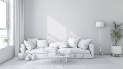 modern living room. white living room. modern living room with sofa