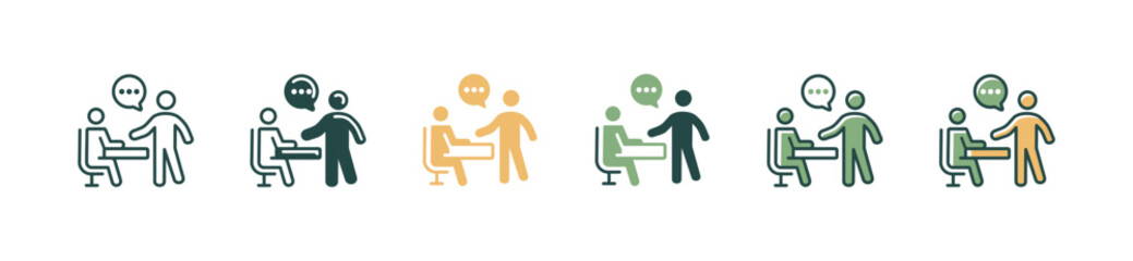 Aufkleber - teacher workshop skill training icon vector business education classroom human resource development course signs illustration for web and app