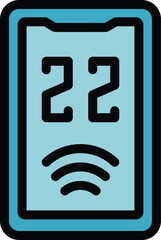 Poster - Smartphone showing 22,22 time with wifi symbol, ideal for concepts such as technology, communication or time management