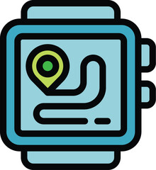 Poster - Smartwatch displaying gps location with a pin and a route on the screen