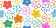 © Rifatho - Hand drawn colorful floral seamless pattern, fun doodle flower pattern with childish style. Design for fabric, cover, wrapping, wallpaper.